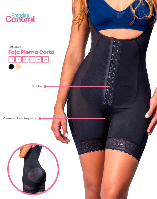 FAJA PIERNA CORTA CON TIRA REMOVIBLE